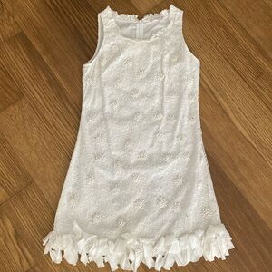 Rebecca Taylor Women Off White Floral Embroidered Dress S Small